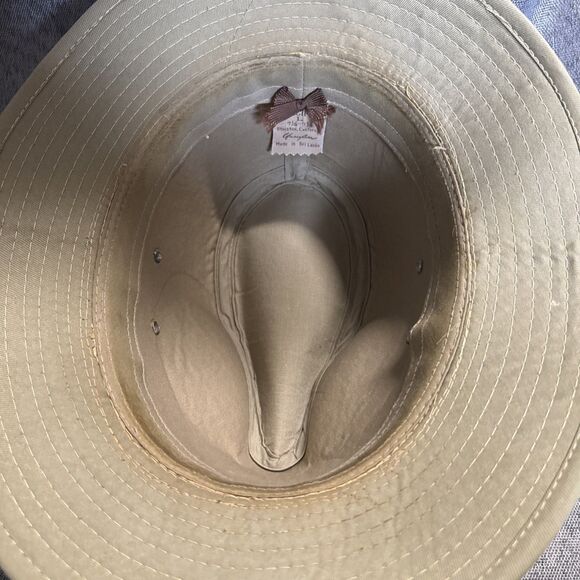 Mens Large Dorfman Pacific Hat, Cap, Headwear Fedora Size 7 1/4-3/8 green White - Picture 7 of 13